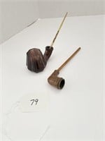 Clay Pipe, & Early Amethyse Ink Well & Pin