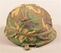 US Army Helmet with Woodland Camo Cover
