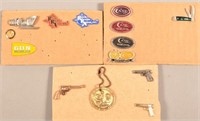 13 Various Firearms and Knives Collector Pins