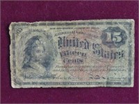 1863 US 15 CENT FRACTIONAL NOTE