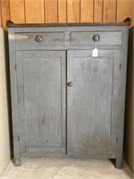 Antique 2 Door, 2 Drawer Solid End Jelly Cupboard