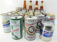 ** Beer Glass Lot & Beer Cans