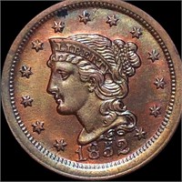 1852 Braided Hair Large Cent CLOSELY UNC