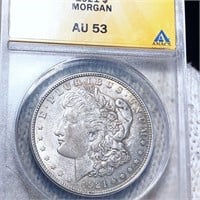 1921 Morgan Silver Dollar ANACS - AU53