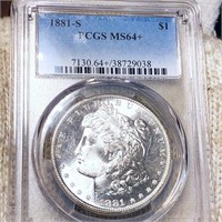 1881-S Morgan Silver Dollar PCGS - MS64+