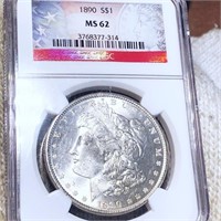 1890 Morgan Silver Dollar NGC - MS62