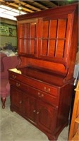 SOLID CHERRY 2 PIECE HUTCH, 3 DRAWERS, 5 DOORS
