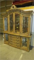 LARGE LIGHTED CARVED CHINA CABINET