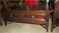 SOLID WOOD COFFEE TABLE W/2 DRAWERS