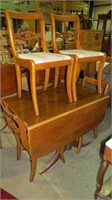 DUNCAN PHYFE CHERRY DROP SIDE TABLE W/4 CHAIRS