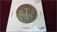 1943 P WALK LIB 1/2 DOLLAR 90%