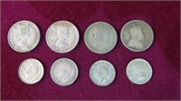 8 CANADA SILVER COINS