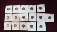 COLLECTION OF PROOF & BU DIMES VARIOUS DATES