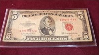 SERIES 1953 C $5 RED SEAL NOTE