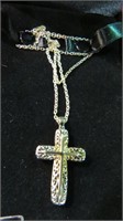 STERLING SILVER CROSS FILIGREE NECKLACE 20"