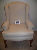 Cream Colored Winged Side Chair