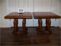 2 Square Wood End Tables