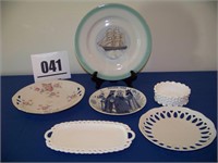 Plates and Milk glass