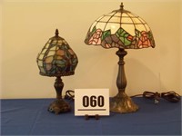 2 Table Top Tiffany Type Lamps