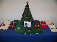 Ceramic Christmas Tree and Towels
