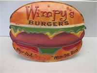 wimpys burgers tin sign