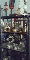 Metal shelf unit and contents