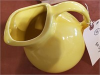 Vintage lemon yellow ball jug pottery pitcher