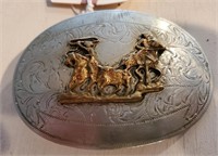 Montana German Silver rodeo cowboy buckle