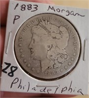 1883 Philadelphia Morgan US Silver dollar
