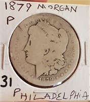 1879 Philadelphia US Morgan silver dollar