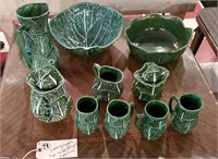 10pc Old majolica cabbageware PORTUGAL