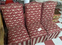3 chairs w elephant upholstery