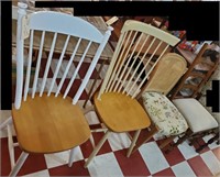4 vintage wooden chairs