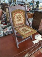 very old victorian folding child's chair