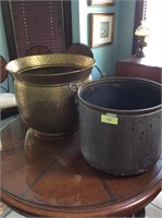 Very large Brass Planter and Another