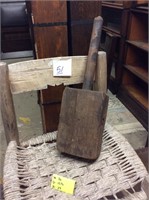 Antique Chair and Mallet.