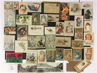 40 Trade Cards, Ads, Postcards and Photos