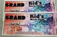 4 KIDS MOVIE PASSES - RETAIL $10.00