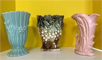 3 Vintage McCoy Vases
