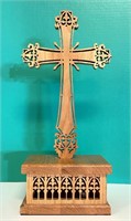 Wood Cross on stand