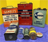 Vintage Oil Anti Freeze cans