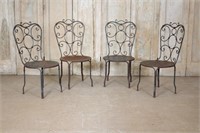 Set of 4 Wrought Iron Garden Chairs