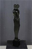 Murano Glass Figural Embracing Couple Sculpture