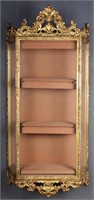 Rococo Style Carved Gilt Wood Wall Hung Vitrine