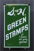 S&H Green Stamps Porcelain over Iron 2-Sided Sign