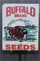 Buffalo Brand Seeds Porcelain over Iron Sign