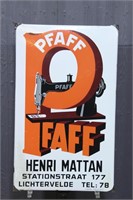 Pfaff Porcelain on Iron Advertising Sign