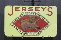 Jerseys Cattle Club Enameled Advertising Sign