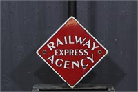 Railway Express Agency Porcelain on Iron Sign
