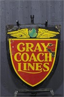 Gray Coach Lines Double Sided Porcelain Sign